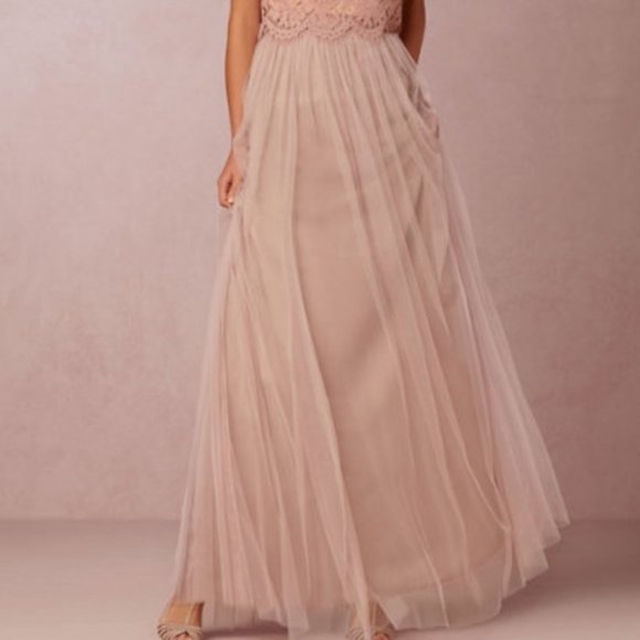 Jenny Yoo Skirts Bhldn Blush Pink Louise Long Tulle Skirt Poshmark